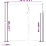  Bočna tenda na uvlačenje tamnozelena 200 x 500 cm | shoptok.hr
