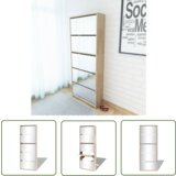 The Living Store Omarica za čevlje 5-nadstropna z ogledali hrast 63x17x169,5 cm - Omarica Za Čevlje, (21744712) | Shoptok.si
