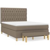 vidaXL Box spring postelja z vzmetnico taupe 140x200 cm blago, (20893476) | Shoptok.si