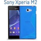  Gumijasti / gel etui S-Line za Sony Xperia M2 - modri Cene