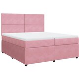  Krevet s oprugama i madracem ružičasti 200x200 cm baršunasti | shoptok.hr