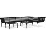 8-dijelna vrtna garnitura s jastucima crna PVC | shoptok.hr