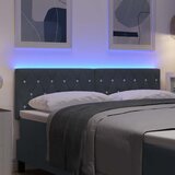  LED glava kreveta s LED trakama Tamno siva 144 cm Baršun | shoptok.hr