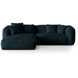 Micadoni Temno modra kotna sedežna garnitura iz tkanine bouclé (levi kot) Martina – Home | Shoptok.si