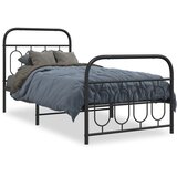 Metalni okvir kreveta uzglavlje i podnožje crni 80x200 cm | shoptok.hr