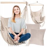 Malatec brazilski viseči stol mreža gugalnica 125x97cm do 120kg bež + 2 blazine 00023670 | Shoptok.si