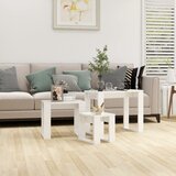 Furnova Komplet mizic 3-delni visok sijaj bel konstruiran les, (21913179) | Shoptok.si