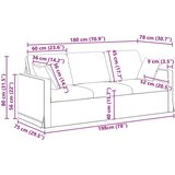 SOFA 180cm Svijetlo siva Metal - Svjetlosiva 180 cm | shoptok.hr