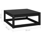  Sedežna garnitura 3-delna črna trdna borovina | Shoptok.si