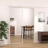 Furnova Drsna vrata ESG steklo in aluminij 76x205 cm bela, (21945164) u