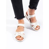 Shelvt Women's wedge sandals with velcro white | Shoptok.si