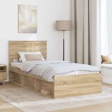 Okvir za krevet s uzglavljem Sonoma hrast 90 x 200 cm | shoptok.hr