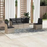 Maison Chic Seti vrtnega pohištva - Vrtna garnitura - Vrtni pohištvo set 5-delna z blazinami siv poli ratan, (21814263) | Shoptok.si