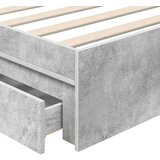  Krevet s od storage Betonski sivi 90 x 190 cm Konstruirano drvo | shoptok.hr