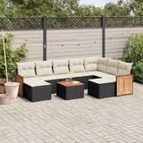 10-dijelni set vrtnih sofa s jastucima crni od poliratana | shoptok.hr