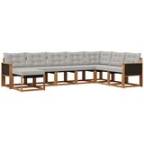 vidaXL Zunanja garnitura za sedenje 8 pcs Naravna in svetlo siva, (5000281428) | Shoptok.si