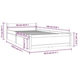 Okvir za krevet s ladicama bijeli 90 x 190 cm jednokrevetni | Eponuda.com