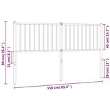 vidaXL Kovinsko vzglavje belo 150 cm | Shoptok.si