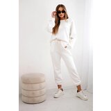 Kesi Włoski Set sweatshirt + pants buttery fabric white Cene