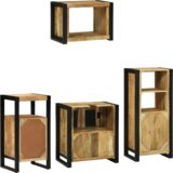  Set namještaja za kupaonicu 4 pcs Smeđa Čvrsto drvo manga | shoptok.hr