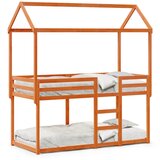  Krevet na kat s krovom voštano smeđi 90x190 cm masivna borovina | shoptok.hr