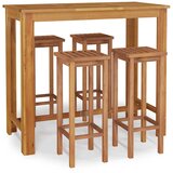  5-dijelni vrtni barski set od masivnog bagremovog drva Smeđa 120 cm table length | Shoptok.si