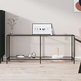 vidaXL Konzolna mizica prozorna 180x35x75,5 cm kaljeno steklo | Shoptok.si