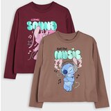 Sinsay Pamučne majice dugih rukava s printom 2 pack Stitch | shoptok.hr