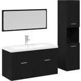 vidaXL set kopalniškega pohištva z dvema kosoma črnega hrasta in inženirskim lesom, črn hrast kabinet za kopalnico, 30x30x130 cm, narejen iz inženirskega lesa | Shoptok.si