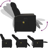 vidaXL Električni masažni naslonjač na podizanje od tkanine crni | shoptok.hr