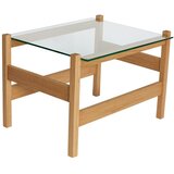 Hübsch Klubska mizica s stekleno mizno ploščo v naravni barvi 52x66 cm Ledge – Cene