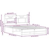 vidaXL Posteljni okvir brez vzmetnice hrast 140x200 cm inženirski les | Shoptok.si