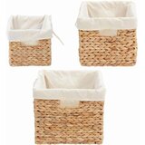  Košare za pohranu 3 pcs Prirodna 35 x 30 x 25 cm Zumbul - 35 x 30 x 25 cm s bijelim oblogom | shoptok.hr