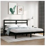  Okvir Za krevet od masivne borovine crni 200 x 200 cm | shoptok.hr