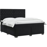  Boxspring krevet s madracem Crna 140 x 190 cm Baršun | shoptok.hr