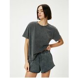 Koton Oversize T-Shirt Faded Effect Short Sleeve Crew Neck Cotton cene