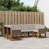  Set vanjskih sofa 6 pcs Prirodna i Svjetlosiva | shoptok.hr