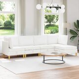  Set namještaja za dnevni boravak 5 pcs Bijela Tkanina | shoptok.hr