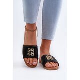EVENTO Flat Women's Sandals with Weave and Decoration Black Omenna | Shoptok.si