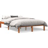 vidaXL Posteljni okvir voščeno rjav 120x190 cm trdna borovina Cene