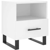 vidaXL Nočna omarica bela 40x35x47,5 cm inženirski les | Shoptok.si