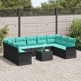  Sjedeća garnitura za vrt 10 kom. Crna poliratan 289 x 187,5 x 69 cm | Shoptok.si
