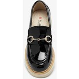 Resti Black lacquered women's moccasins with chain Soterra - Footwear | ePonuda.com