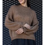 Gemre Brown asymmetric oversized sweater Castia | Shoptok.si