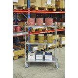 Kongamek lahek večnivojski voziček višine 1445 mm, 4 kovinske police, bele barve, 4 vrtljiva kolesa | Shoptok.si