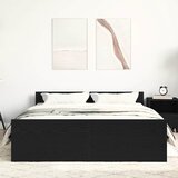  Okvir kreveta bez madraca crni hrast 140x200 cm drveni | shoptok.hr