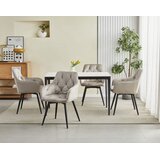  Okretna stolica JORK360, tamnobež baršun, crne metalne noge | shoptok.hr