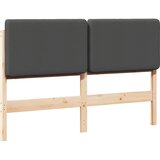  Tapecirani uzglavlje s uzglavljem Smeđa i tamno siva 160 cm | shoptok.hr