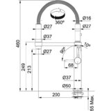 Franke PESCARA 360°- izvlečna- visokotlačna 115.0545.136 | Shoptok.si