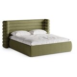 Micadoni Zelena oblazinjena zakonska postelja s prostorom za shranjevanje z letvenim dnom 160x200 cm Mount – | Shoptok.si